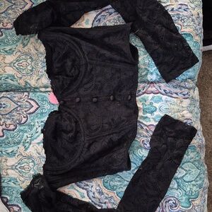 Sugar Thrillz Black Lace Crop Top